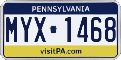 PA license plate MYX1468