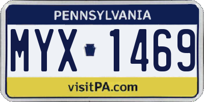 PA license plate MYX1469