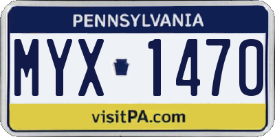 PA license plate MYX1470