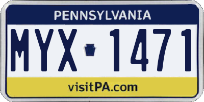 PA license plate MYX1471