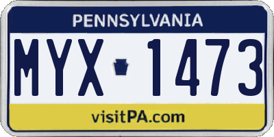 PA license plate MYX1473