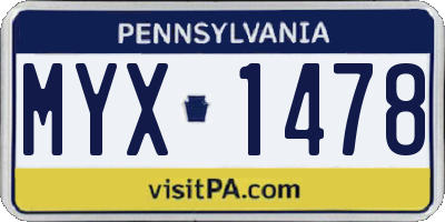 PA license plate MYX1478
