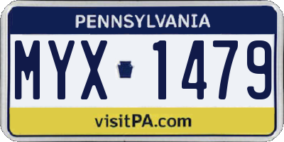 PA license plate MYX1479