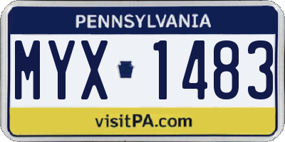 PA license plate MYX1483