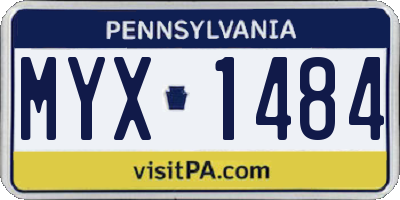PA license plate MYX1484