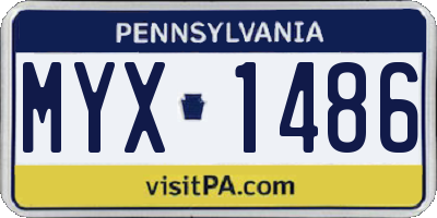 PA license plate MYX1486