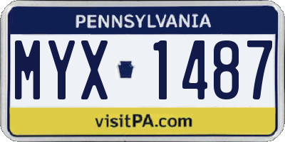 PA license plate MYX1487