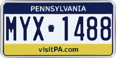 PA license plate MYX1488