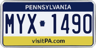 PA license plate MYX1490