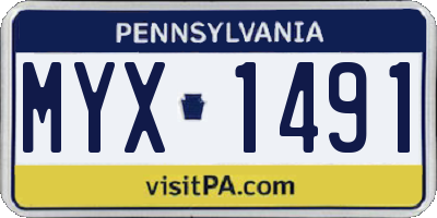 PA license plate MYX1491