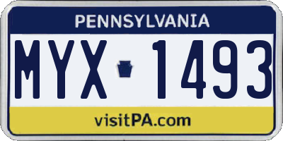 PA license plate MYX1493