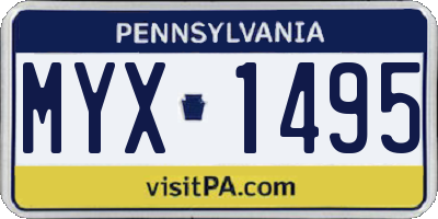 PA license plate MYX1495