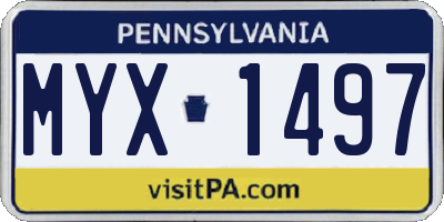 PA license plate MYX1497