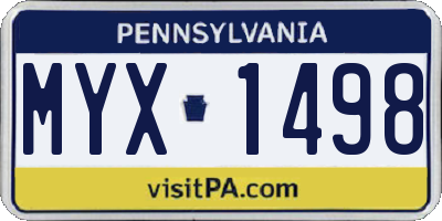 PA license plate MYX1498