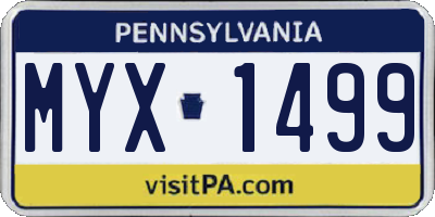 PA license plate MYX1499