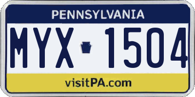 PA license plate MYX1504