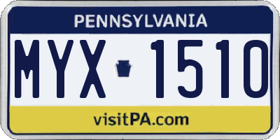 PA license plate MYX1510