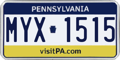 PA license plate MYX1515