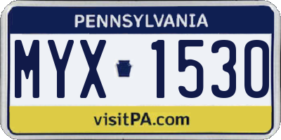PA license plate MYX1530