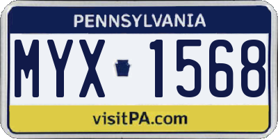 PA license plate MYX1568