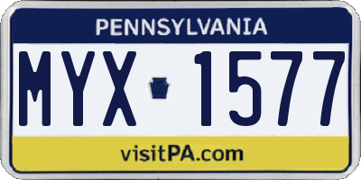 PA license plate MYX1577
