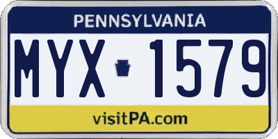 PA license plate MYX1579