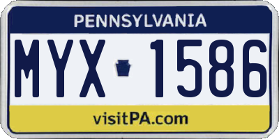PA license plate MYX1586