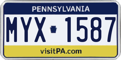 PA license plate MYX1587