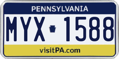 PA license plate MYX1588