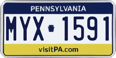 PA license plate MYX1591