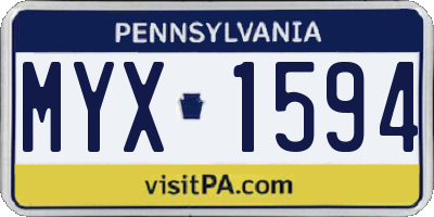 PA license plate MYX1594