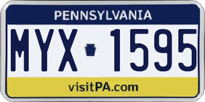 PA license plate MYX1595