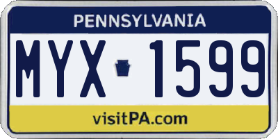 PA license plate MYX1599