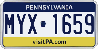 PA license plate MYX1659