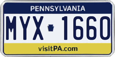 PA license plate MYX1660