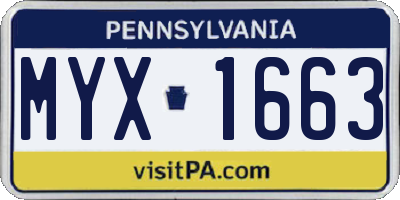PA license plate MYX1663