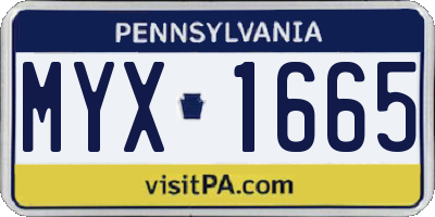 PA license plate MYX1665