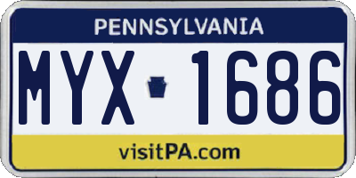 PA license plate MYX1686