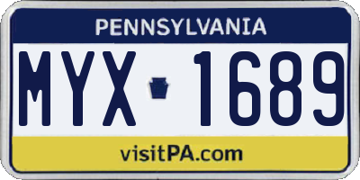 PA license plate MYX1689