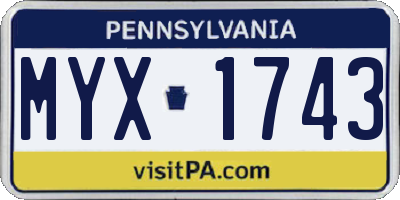 PA license plate MYX1743