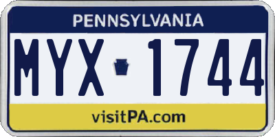 PA license plate MYX1744
