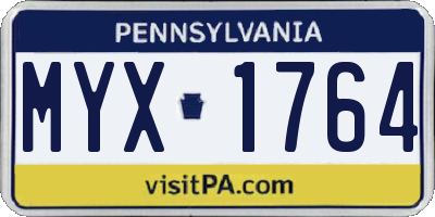 PA license plate MYX1764