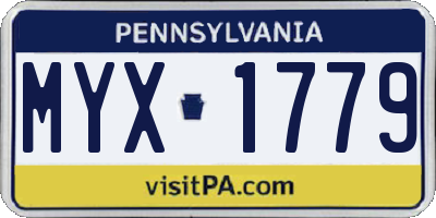 PA license plate MYX1779