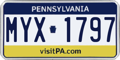 PA license plate MYX1797