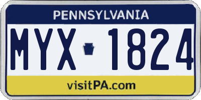PA license plate MYX1824