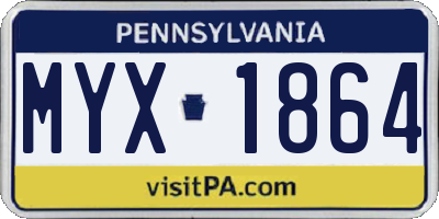PA license plate MYX1864