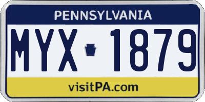 PA license plate MYX1879
