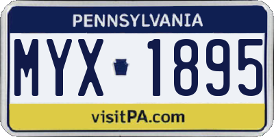 PA license plate MYX1895