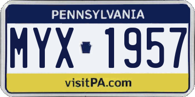 PA license plate MYX1957