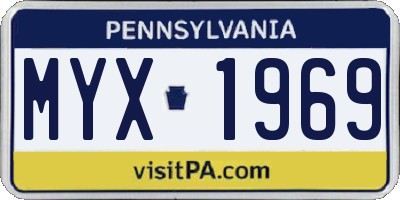 PA license plate MYX1969